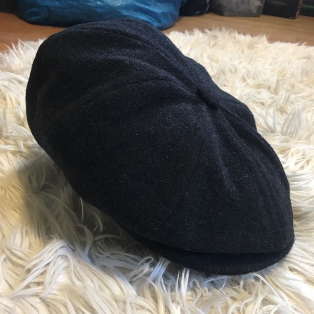 Cashmere Newsboy Cabbie Black Hat